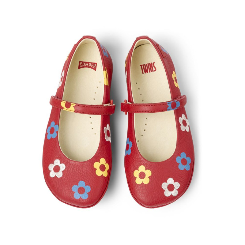 Camper Camper Ballerines Rouge Fleuri
