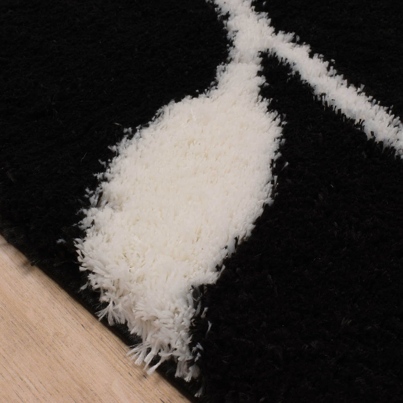 Nazar Rugs Tapis Shaggy doux Oslo 637 noir - 120x160 cm