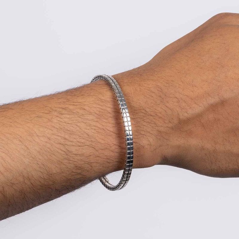 Bracelet jonc Homme en Argent massif 925