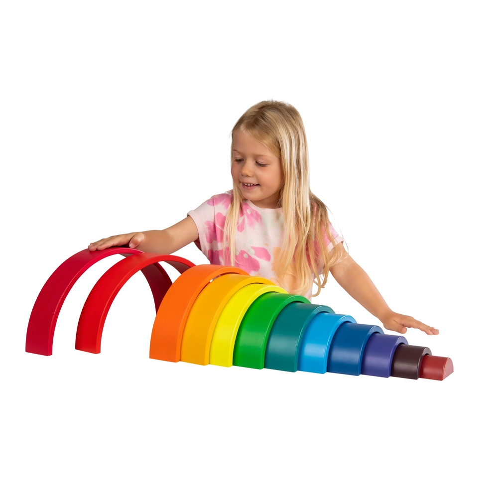 Squirrel Play 12-teiliger Regenbogen-Stapelturm aus Holz