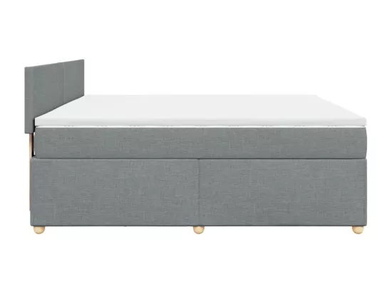 Sommier à lattes de lit avec matelas Gris clair 180x200cm Tissu