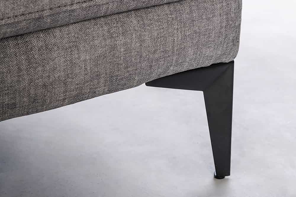 Design Ecksofa MANHATTAN 295cm dunkelgrau Samt Federkern 3-Sitzer Metallfüße