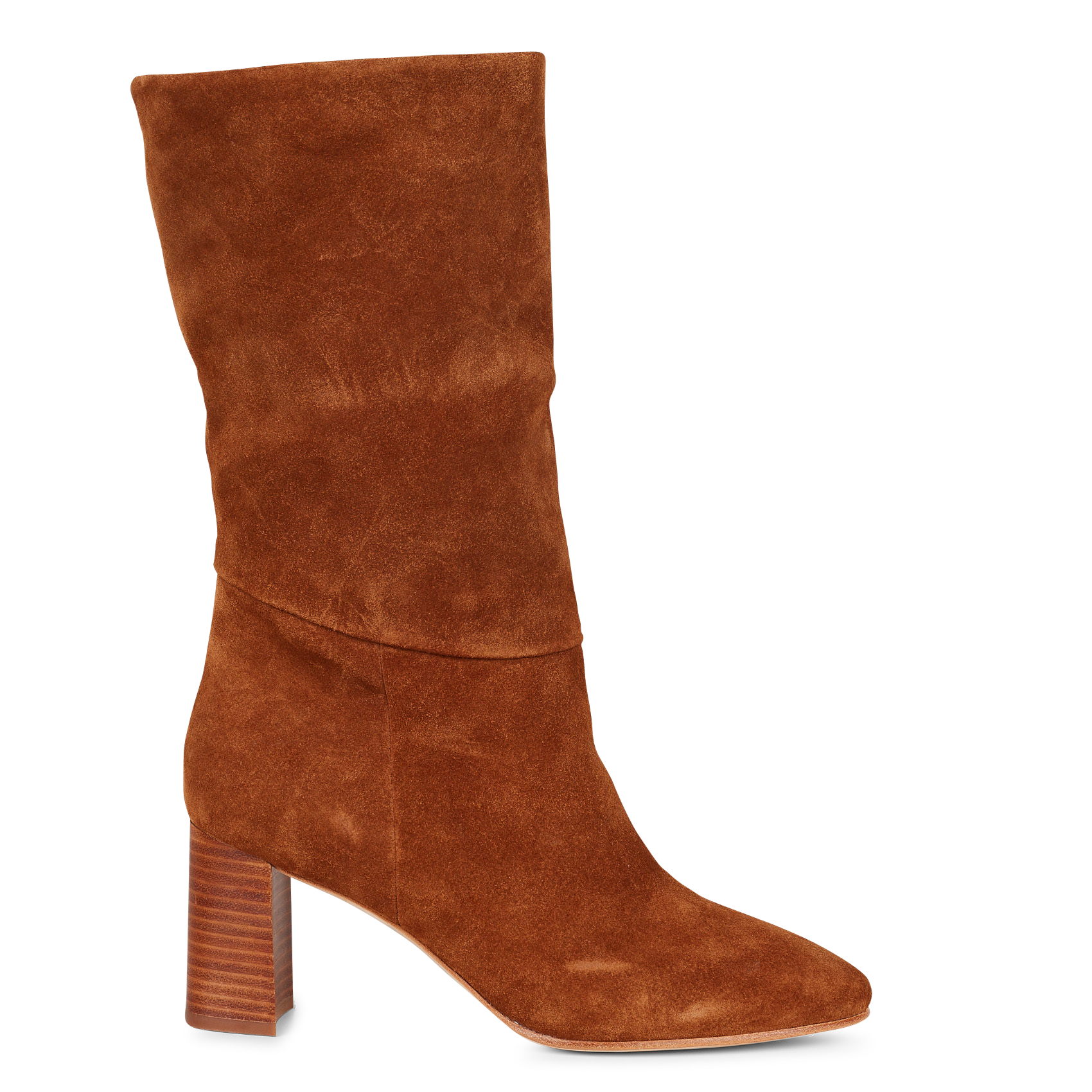 ALBI BIS - Bottes à talon en cuir velours | Marron