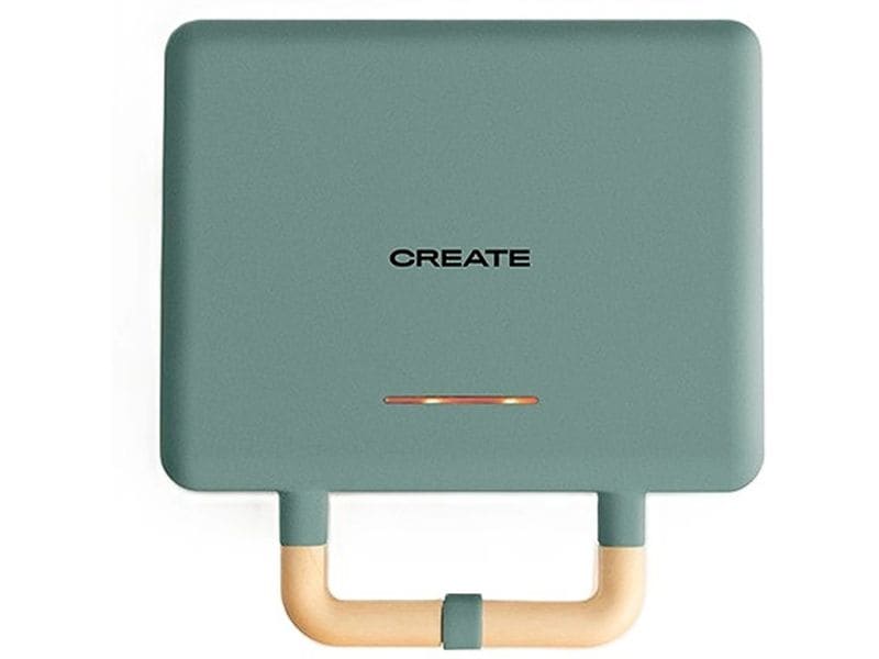 Create Waffeleisen Stone 3in1 Studio Salbeigrün Sandwichgrill und Waffeleisen mit austauschbaren Platten, 7-teilig