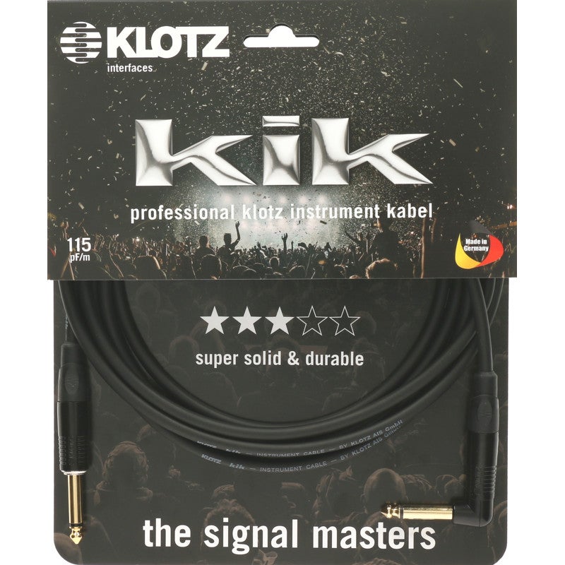 Klotz KIKKG4.5PRSW instrumentkabel 6.35mm jack mono haaks - recht 4.5m
