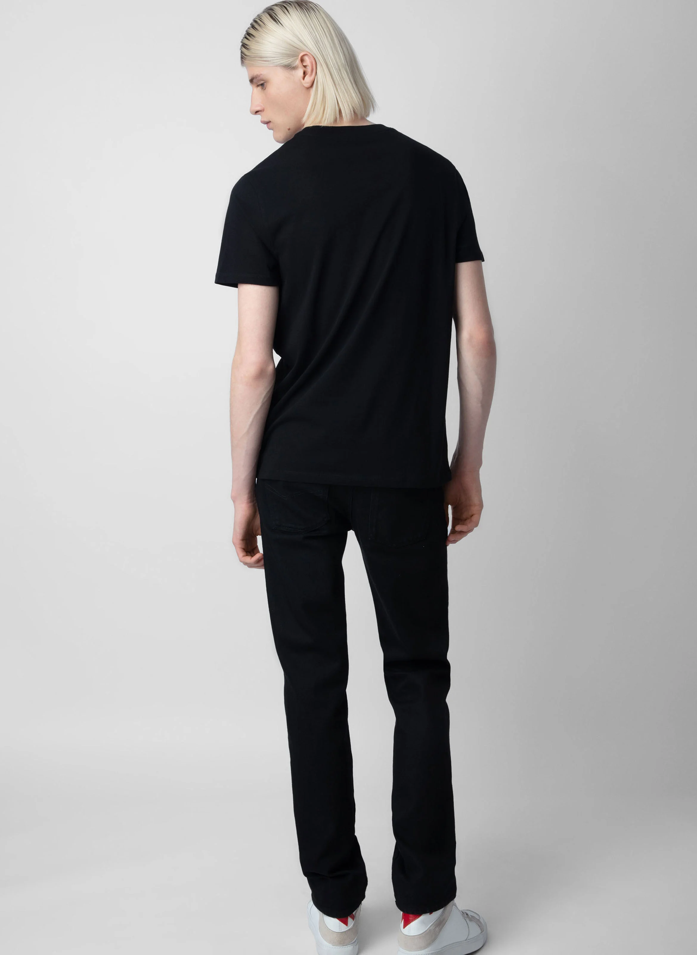 TOMMY - Tee-shirt col rond regular-fit en coton bio | Noir