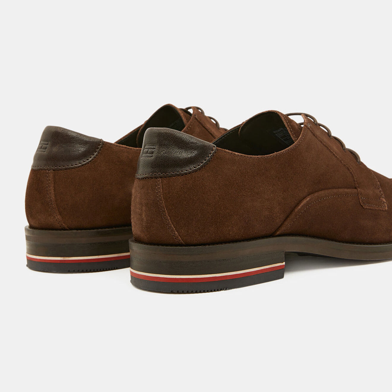 Tommy Hilfiger Derbies en Velours de Cuir Signature marron foncé