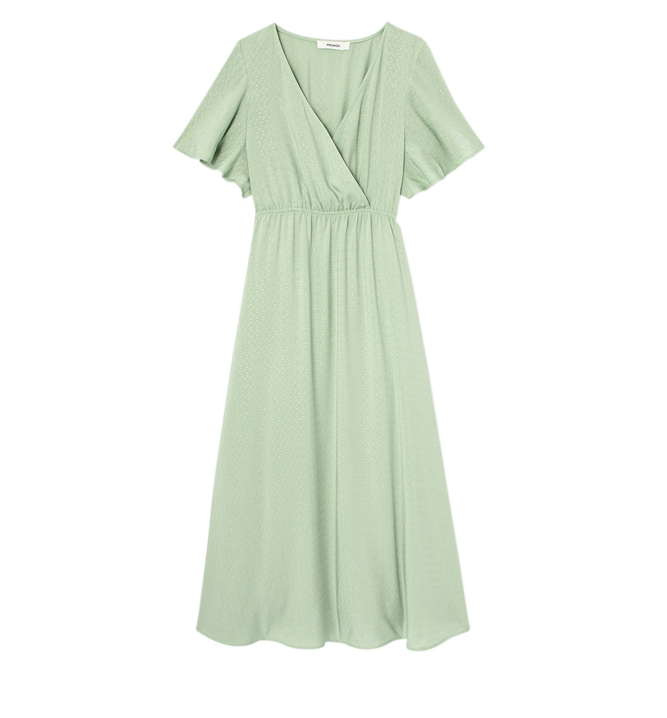 Robe mi-longue unie Femme - Vert clair