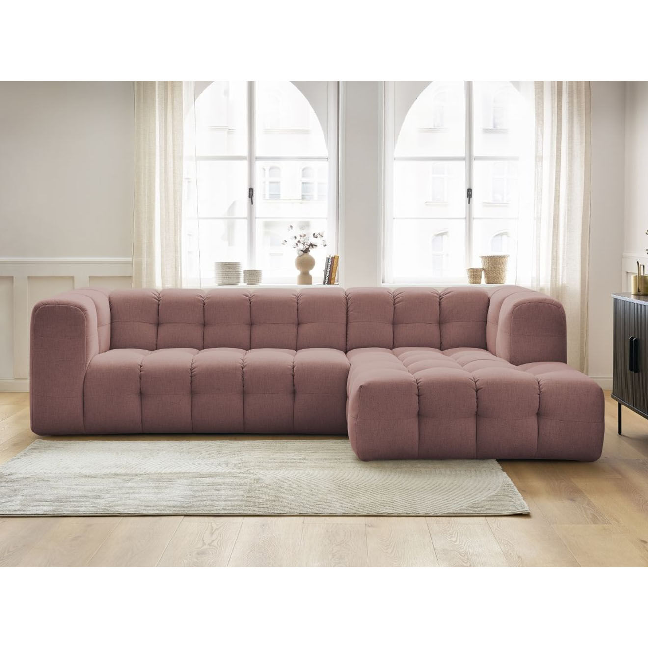 Bobochic Canapé d'angle droit cloud rose - 288x184x75 cm