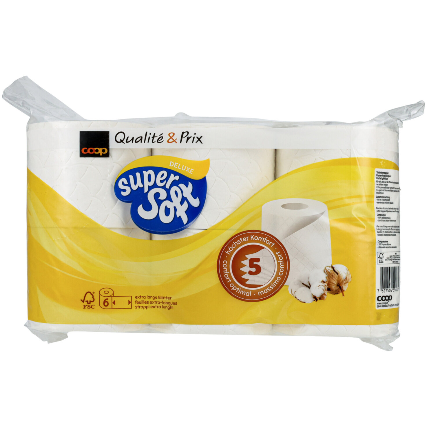 Super Soft WC-Papier Deluxe 6 Rollen