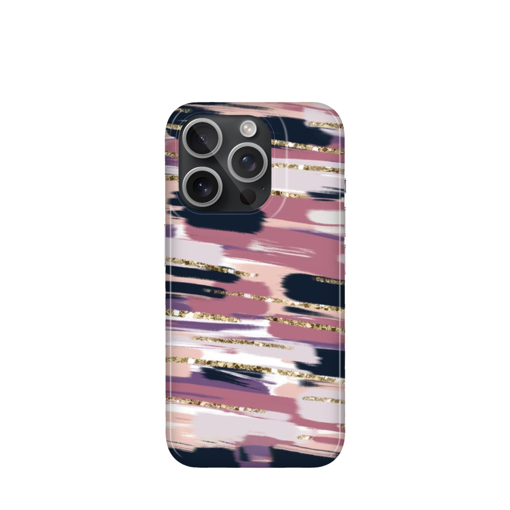 iPhone 15 Pro Kunststoff Hülle Pastell und Glanz - Rosa
