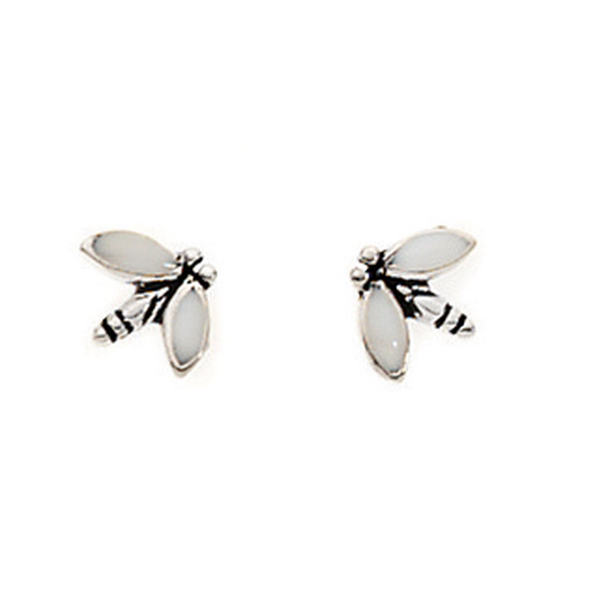 Boucle d'oreille abeille en argent 925/1000