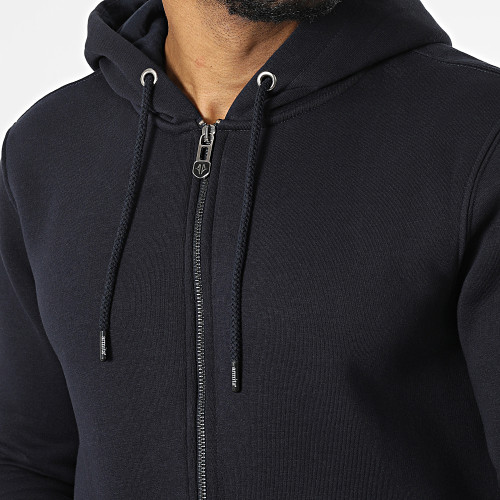 Sweat Zippé Capuche Bleu Marine
