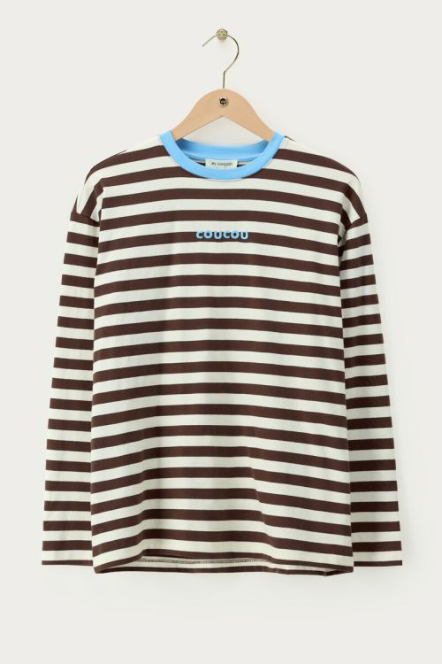 Bruin gestreept longsleeve T-shirt 