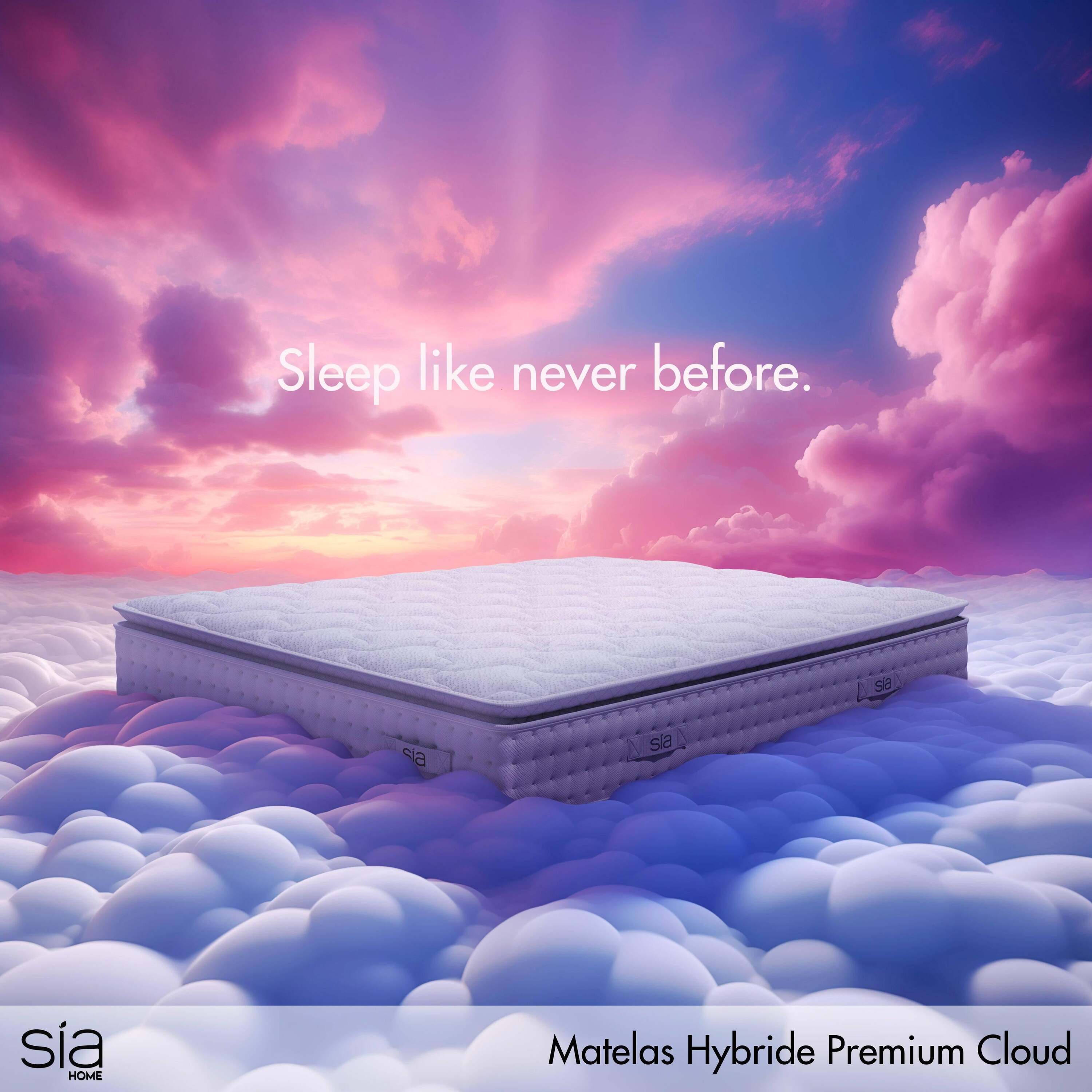 Matras HYBRIDE PREMIUM CLOUD Traagschuim. Latex & pocketveren Wit