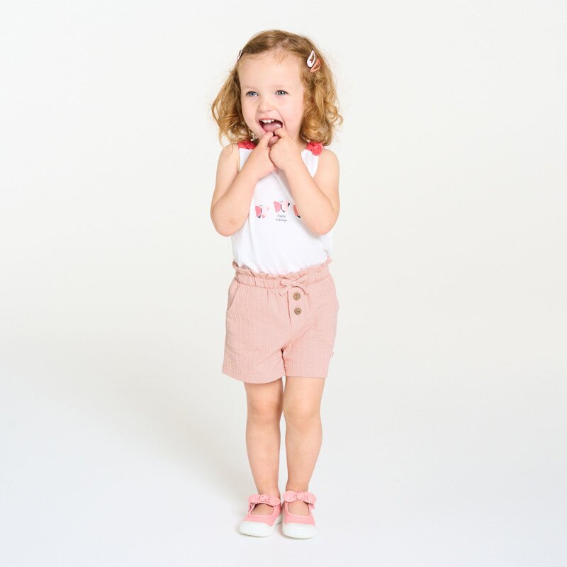 Short coton fantaisie léger rose bébé fille Rose
