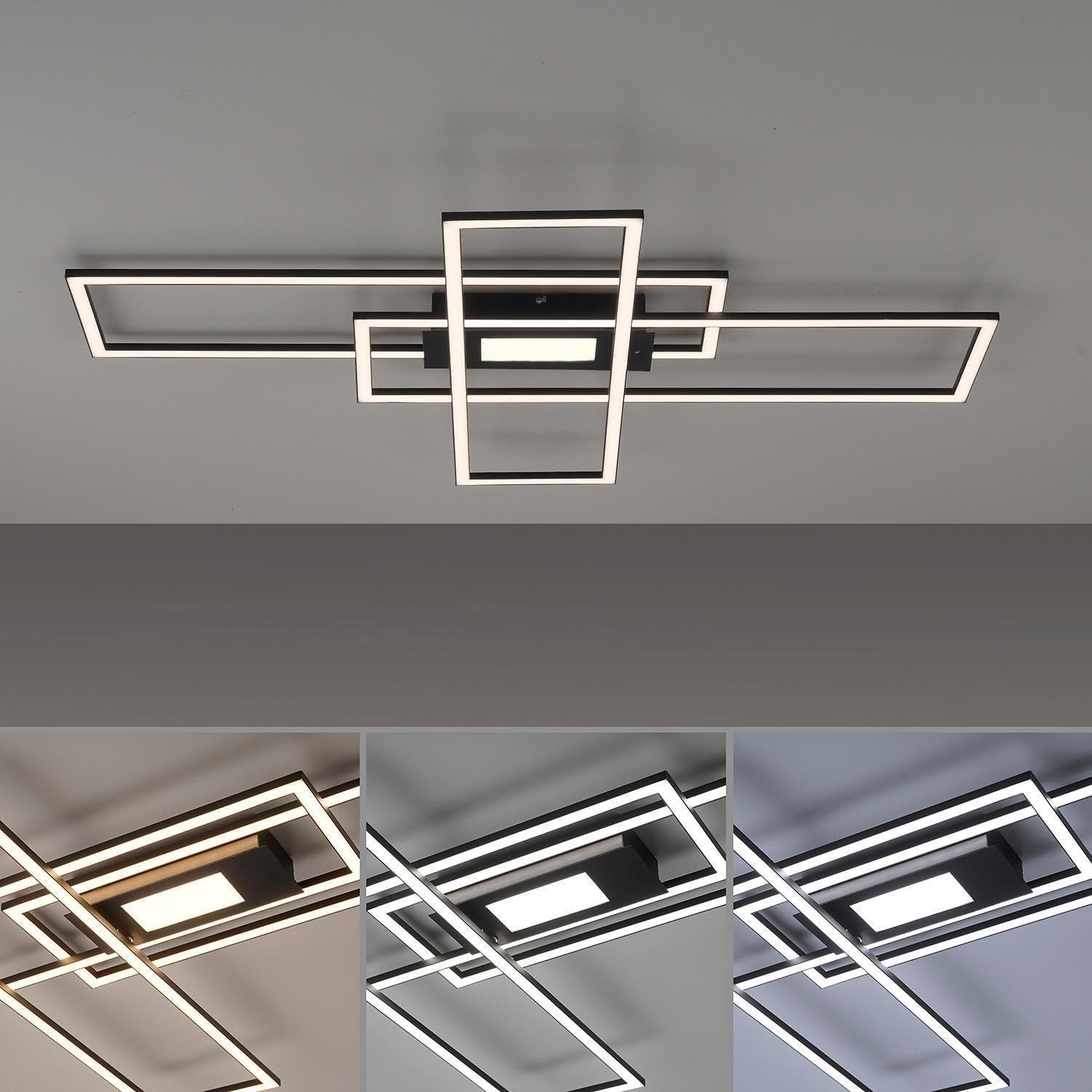 Just Light Deckenlampe Deckenleuchte Wohnzimmerlampe LED dimmbar Fernbedienung L 98,9 cm