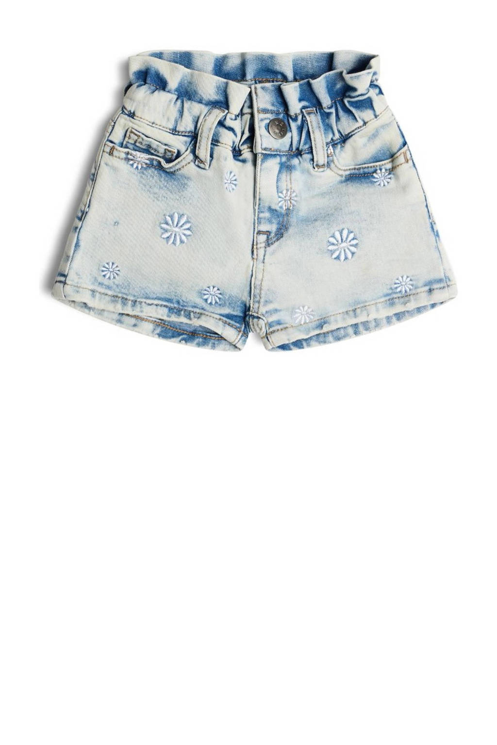 Retour Jeans gebloemde high waist denim short Paisley bleached blue denim