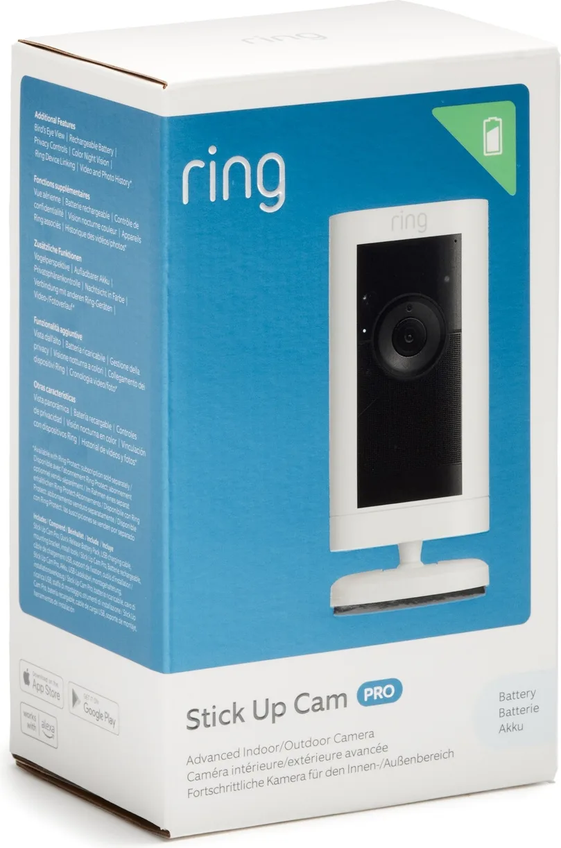 Ring Stick Up Cam Pro Battery Blanc Caméra de surveillance