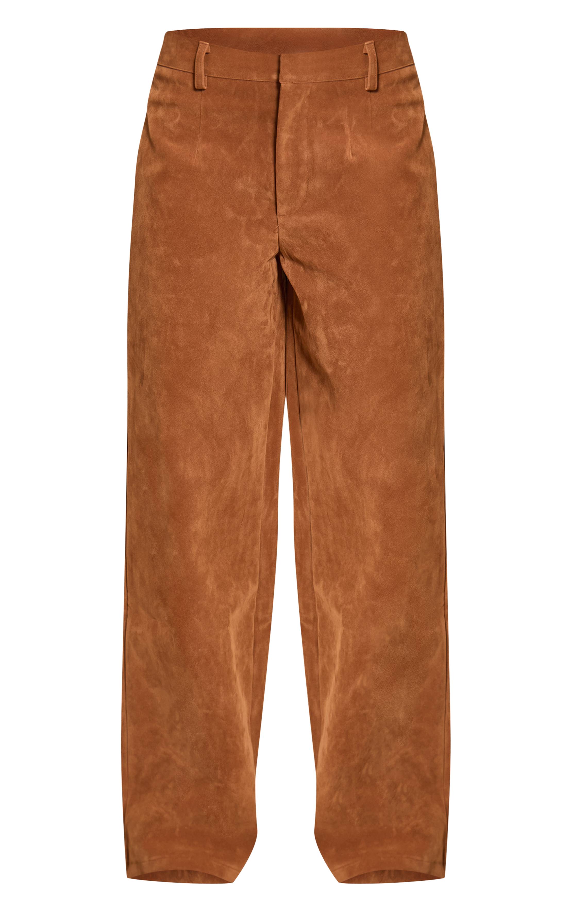 Camel Pantalon Droit En Synthétique
