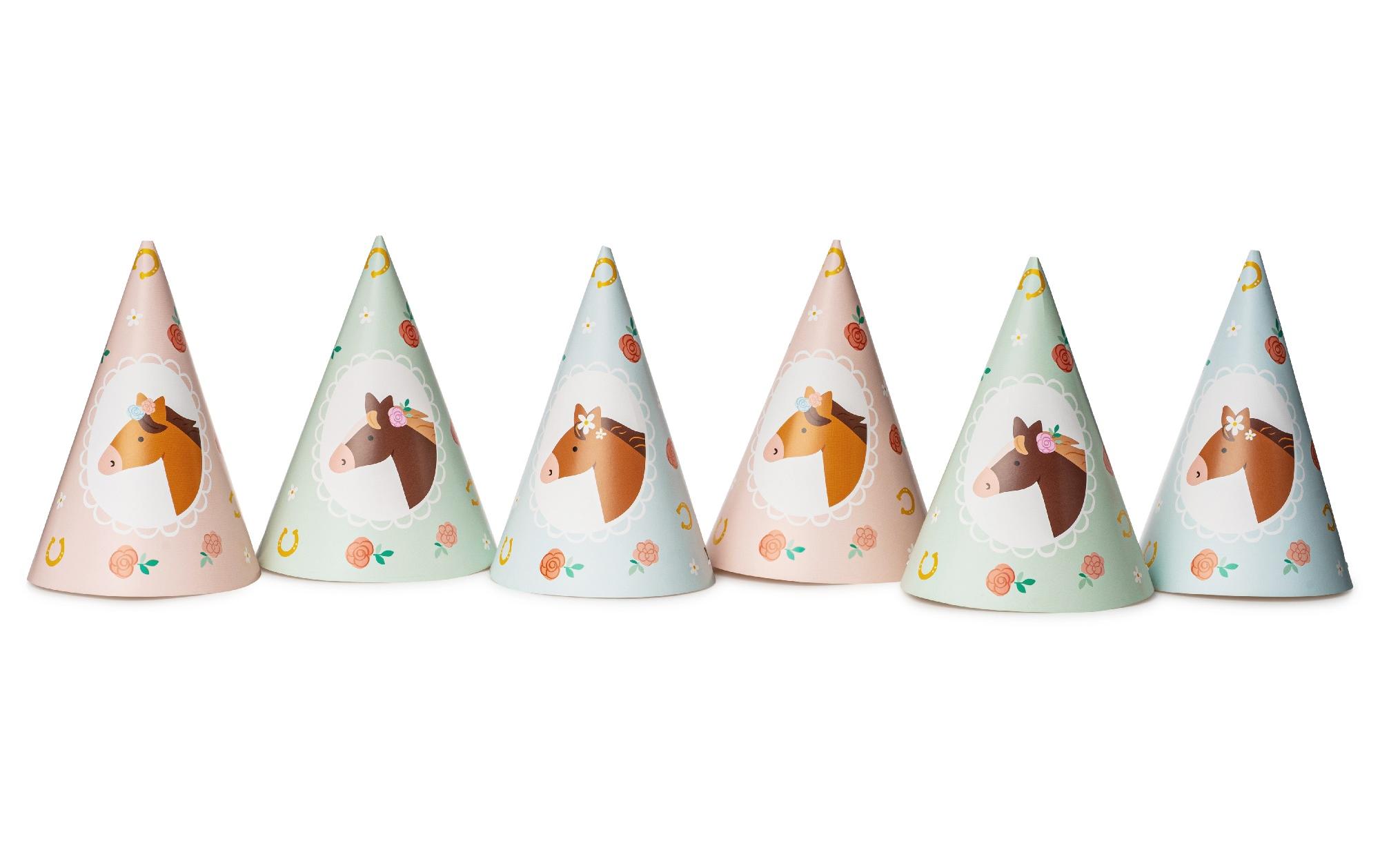 Partyhüte Pferd 16 x 11 cm, 6 StückPferdehüte aus Papier