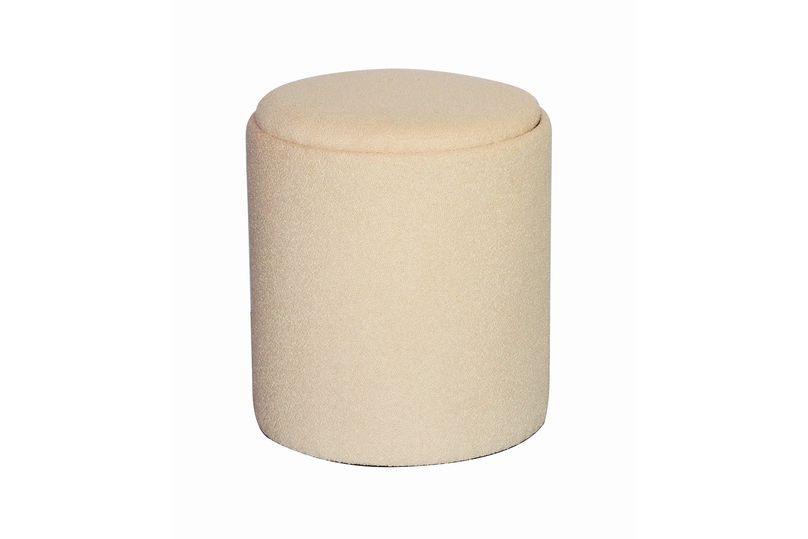 Madrid puff Beige med oppbevaring og trefarget brett Ø40cm