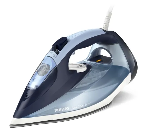 [OUTLET] - Philips Azur 7000 Series DST7020 - Dampstrygejern - såleplade: SteamGlide Plus - 2800 W - lyseblå/mørkeblå