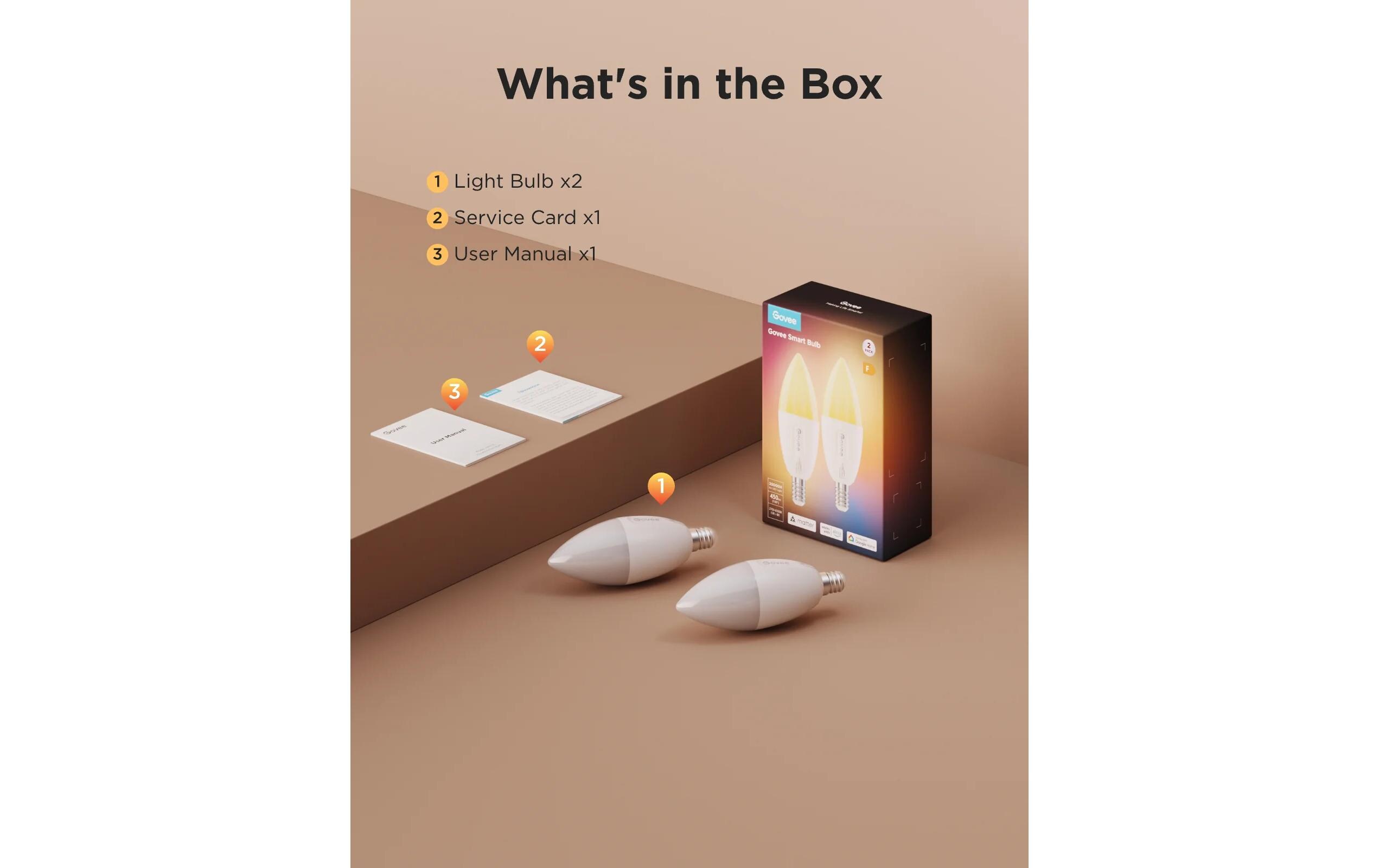 Smart Light Bulb E14, RGBWW, CRI>80, Wifi, BTDimmbare LED-Glühbirnen