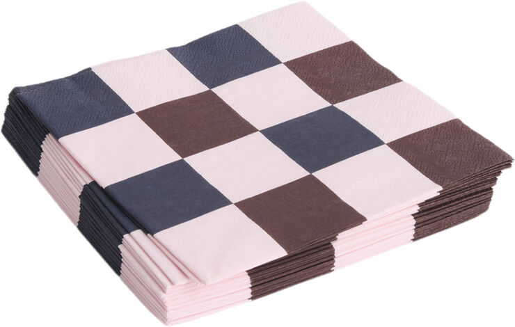 Hay Pattern Napkins-Set of 20 Lunch-Light pink, bordeaux and black M check