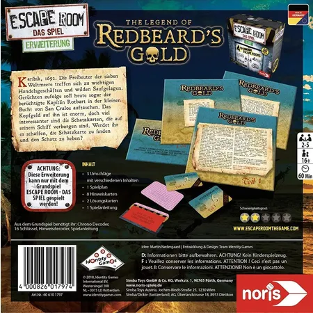 Noris Spiele Escape Room Redbeards Gold