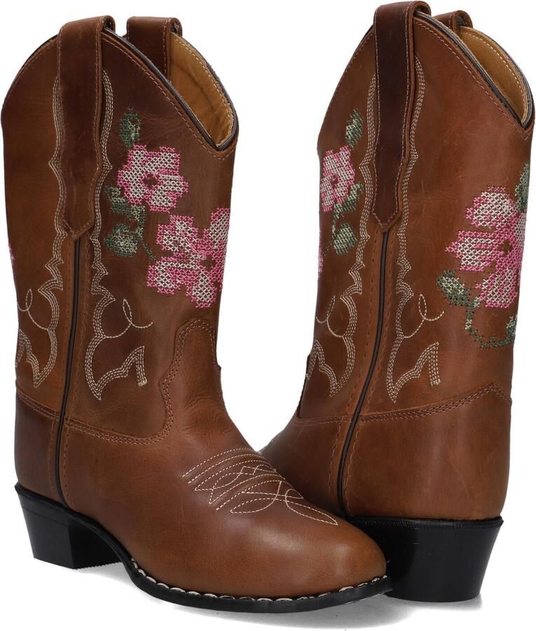 Bootstock Limited Cowboy Boot High Laarzen Leer Meisjes Bruin