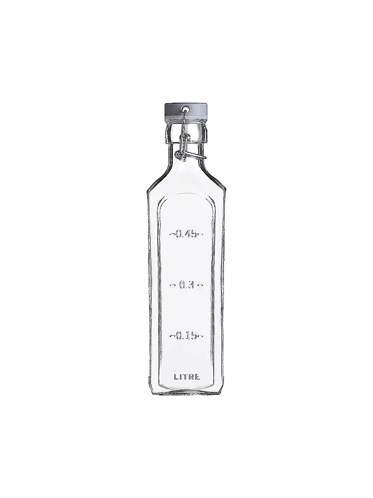 KILNER Glasflasche mit Bügelverschluss 600ml eckig Glas transparent
