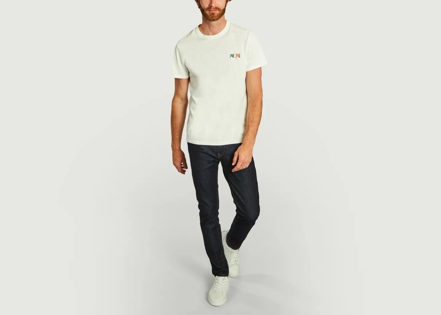 T-shirt double Fox Head Maison Kitsuné