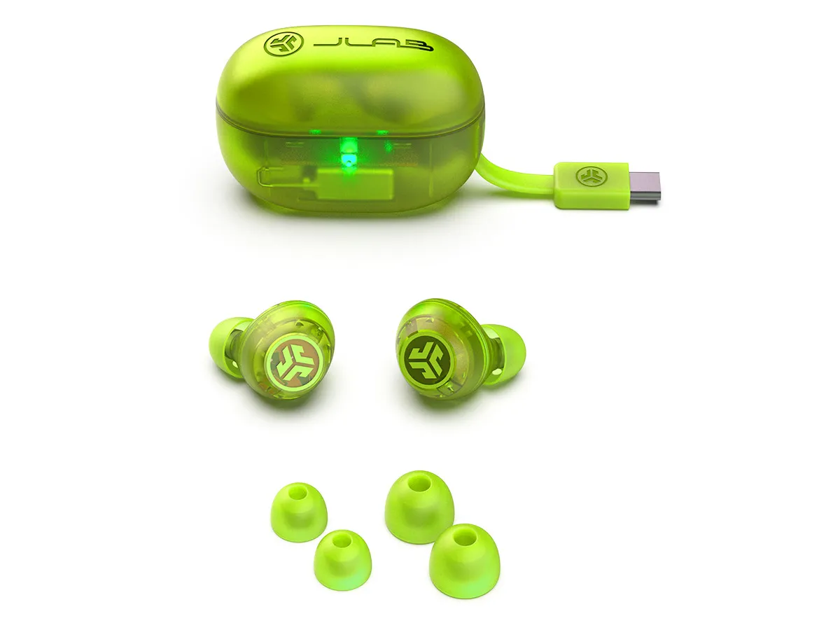 GO POP ANC Bluetooth 5.3 In-Ear Kopfhörer Headset IP55   Ladecase (IEUEBGOANCRTRAGRN124) - Neon Grün