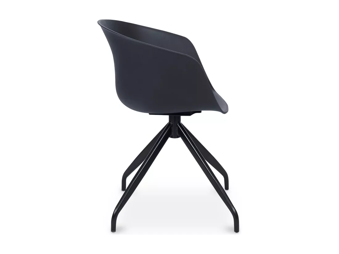 Chaise de bureau tapissée avec accoudoirs - Chaise de bureau design noire - Jodie - Joan Rouge