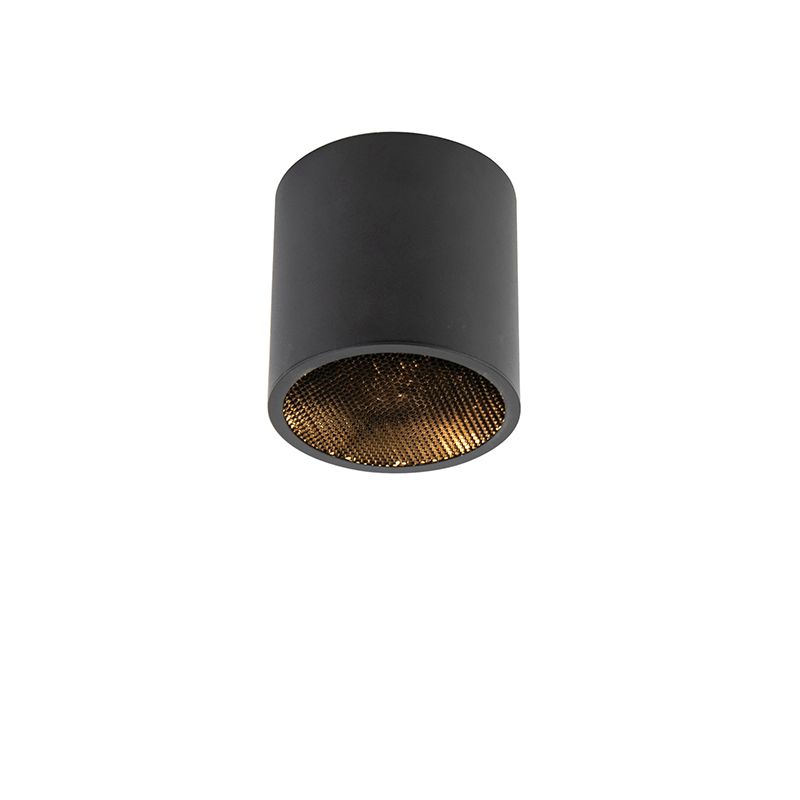 Design opbouwspot zwart GU10 111mm - Impact Honey