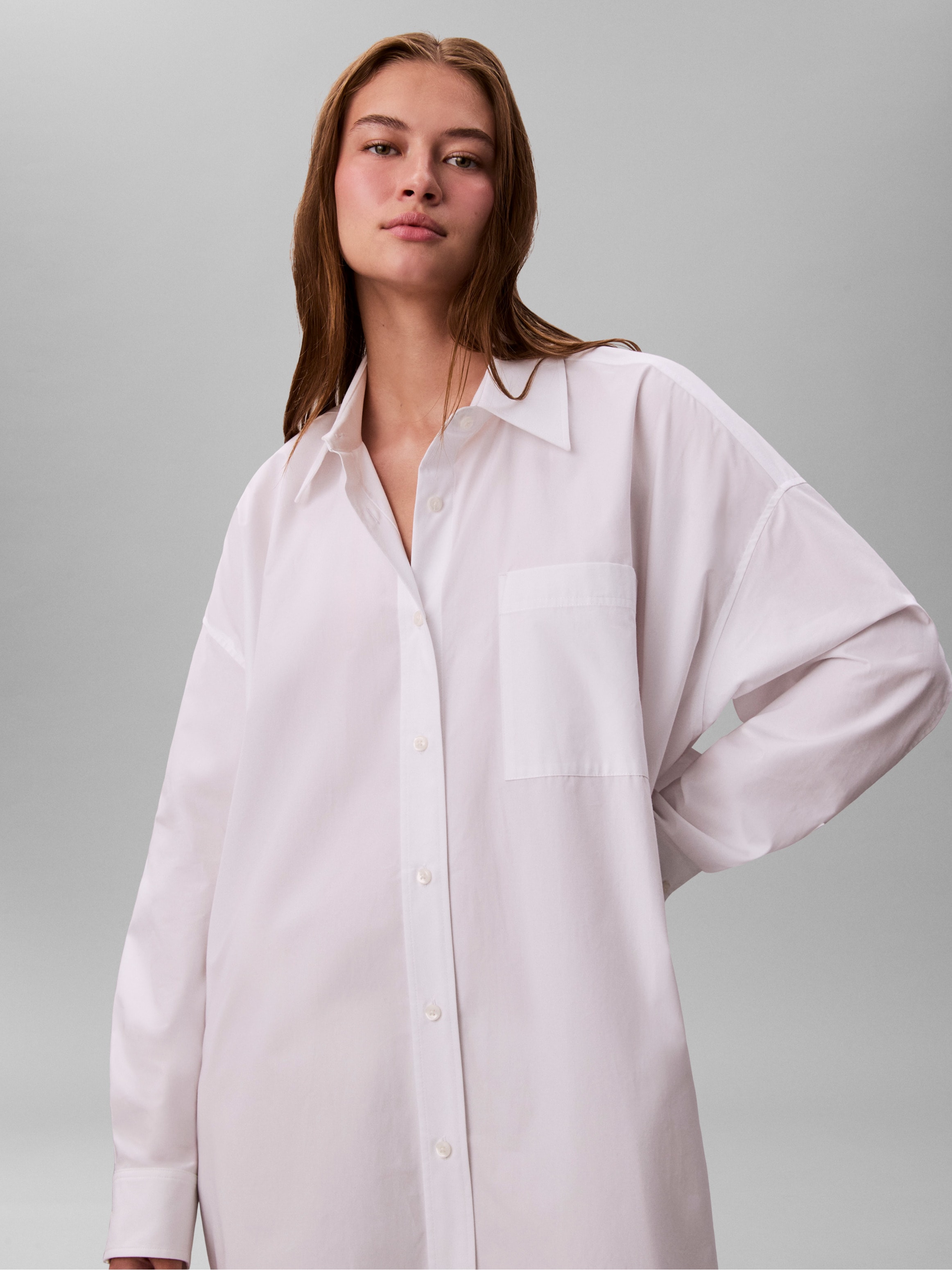 Calvin Klein Jeans Hemdblusenkleid »Cotton Oversized Mini Shirtdress« Brusttasche im Oversize-Style