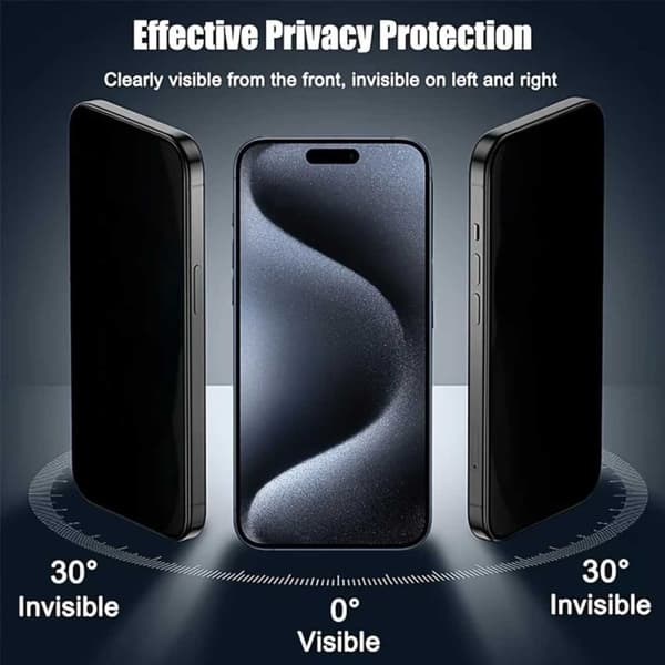 3-Pack iPhone 14 Pro Privacy Skjermbeskytter Full dekning HD herdet glass