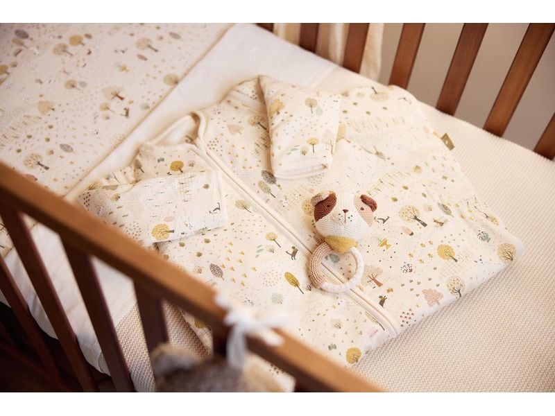 Jollein Baby-Ganzjahresschlafsack Tiny Park 90 cm Gefütterter Schlafsack mit abnehmbaren Ärmeln
