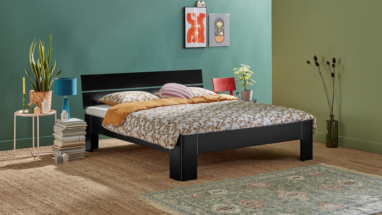 Bed Fresh met hoofdbord zwart