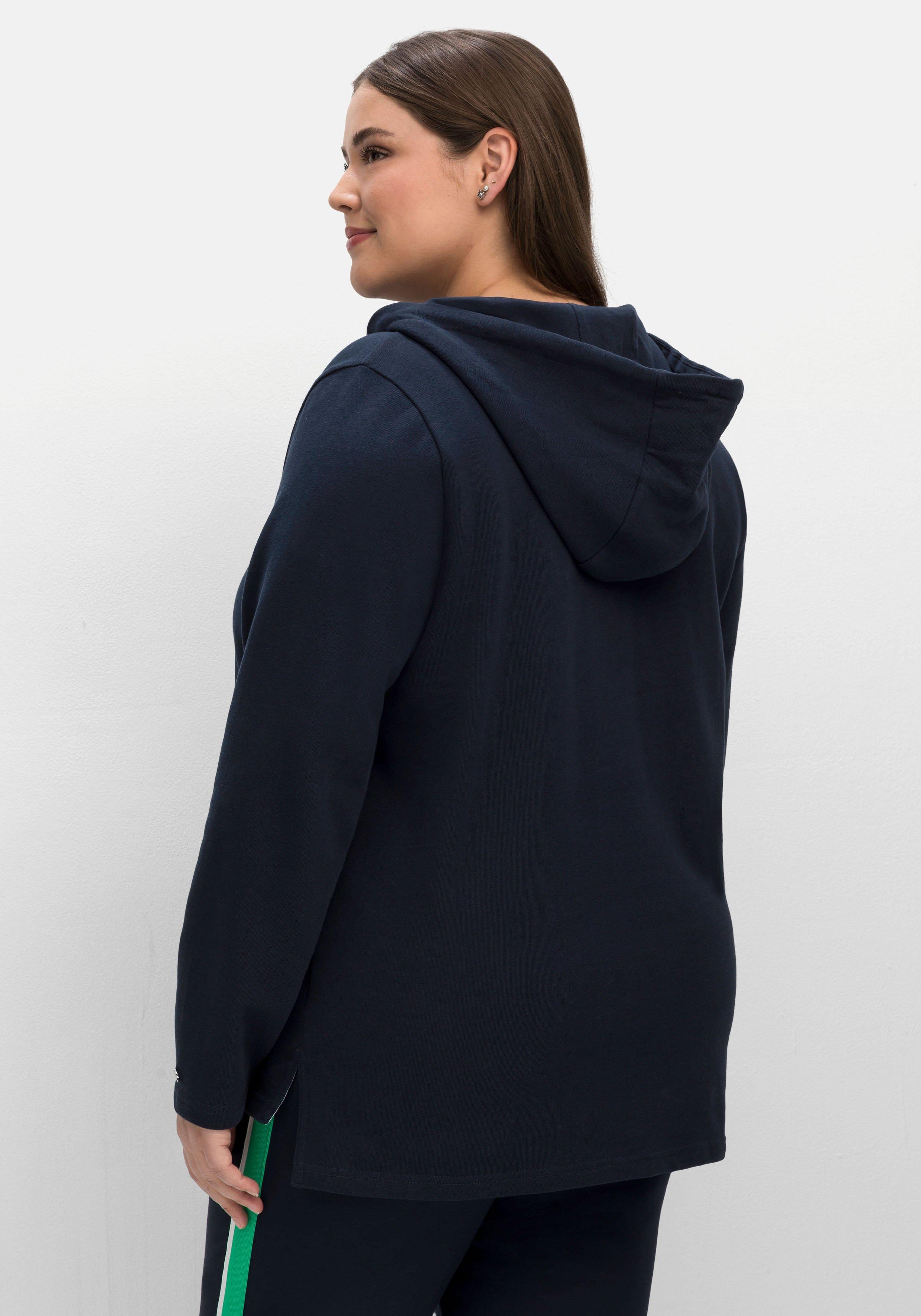 Kapuzensweatshirt mit verlängerter Rückenpartie