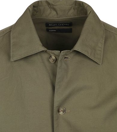 Marc O'Polo Overshirt Linnen Blend Olijfgroen 523134074178-452 kopen