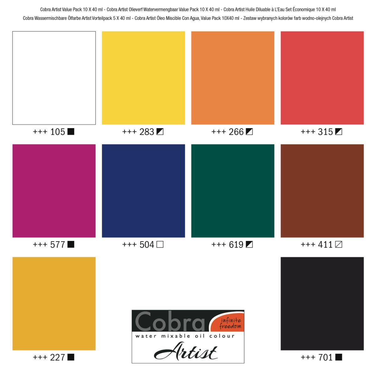 Cobra Artist Oil Colour Value Pack : 10x40ml