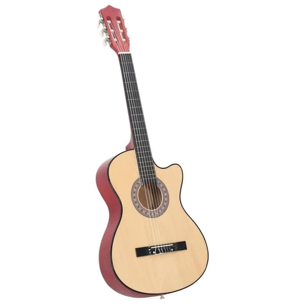 vidaXL Western akustisk cutaway gitarsett 12 deler med 6 strenger 38