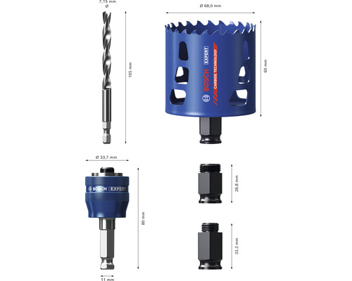 Gatenzaag Bosch Expert Tough Material Carbide Starter Kit, 68mm