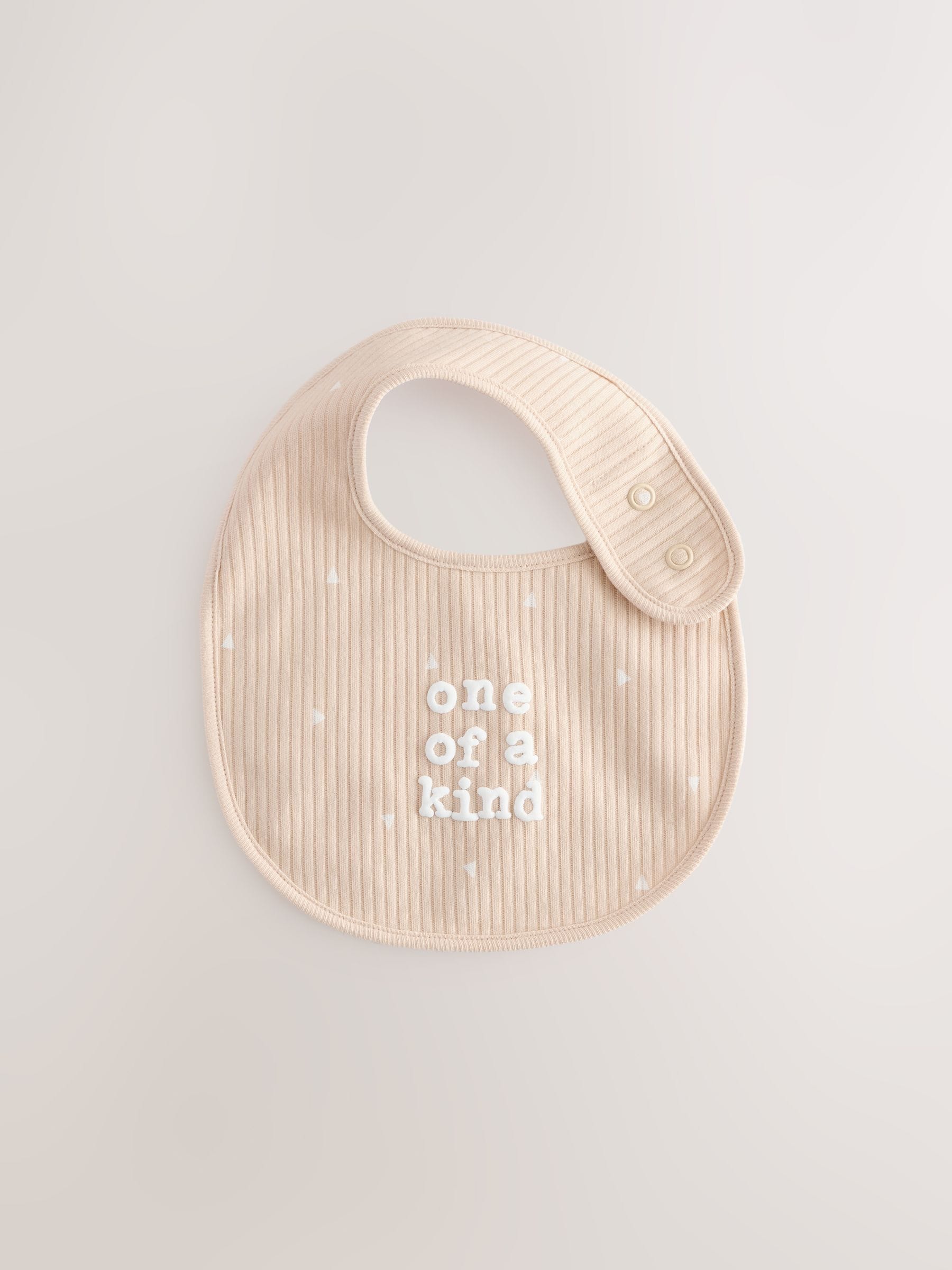 Naturel Bruin/Mintgroen Slogan - Verpakking met 3 babyslabbetjes
