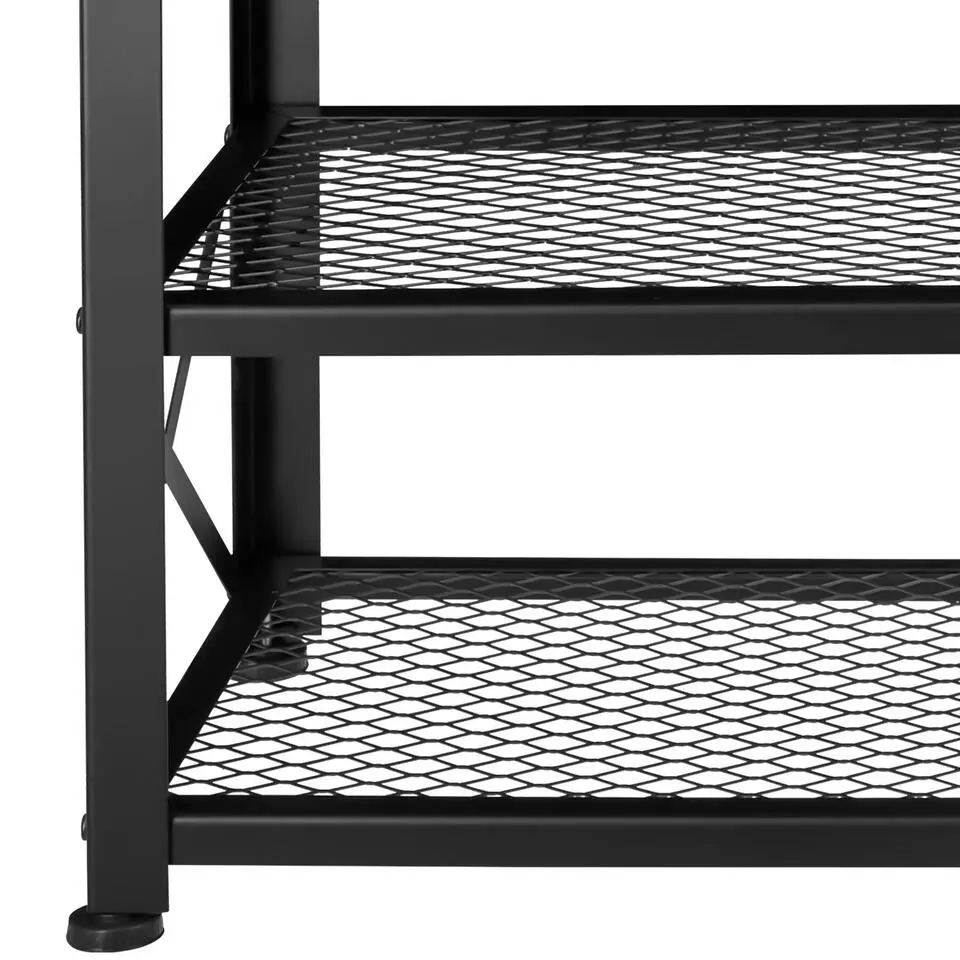 tectake Schoenenrek Blackpool 101x30,5x45,5cm, Industrieel Hout Donker, Rustiek