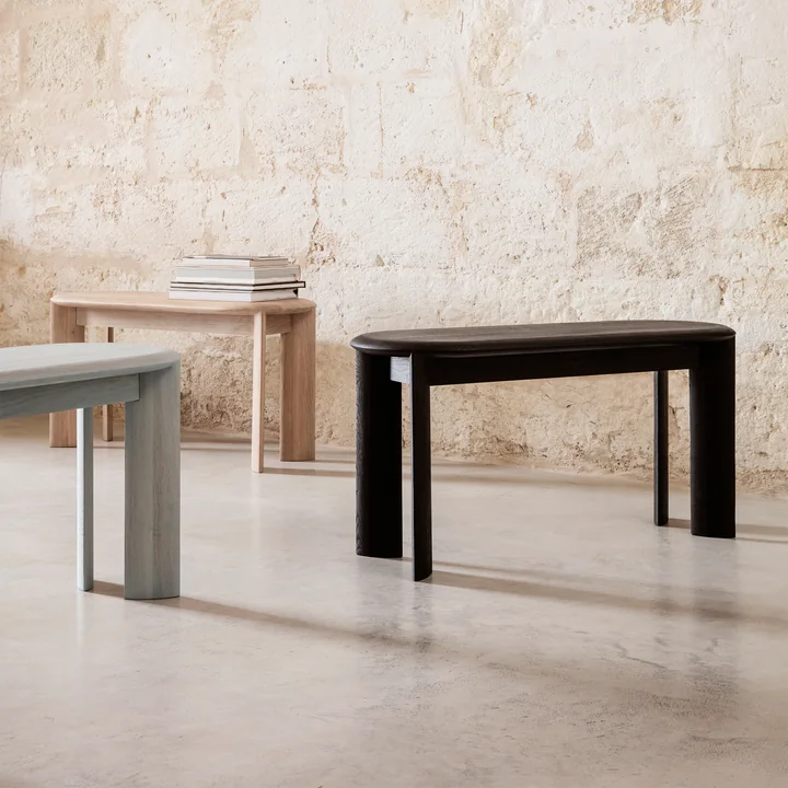 Ferm Living - Bevel Bank, 90 x 35 cm, Eiche weiss geölt