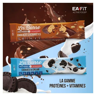 EAFIT La Barre Protéines   Vitamines 49 g - Chocolat Cacahuétes - Lot de 24