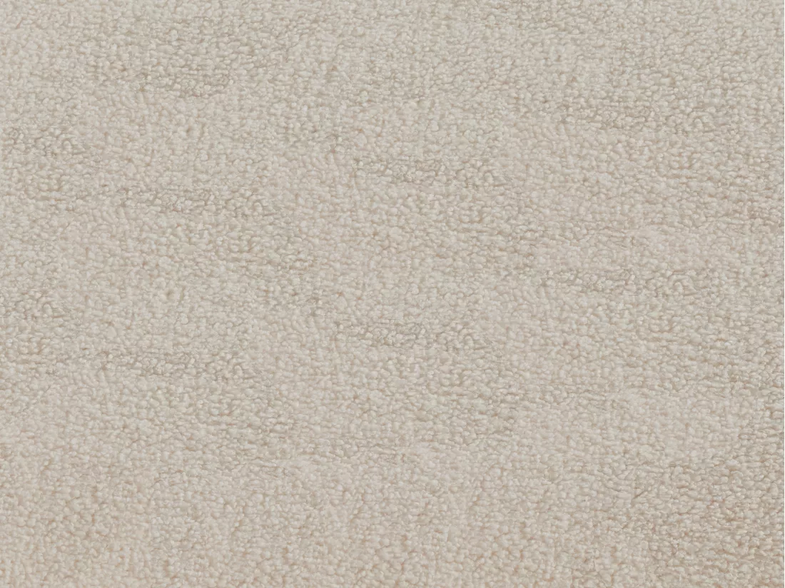 Fauteuil pivotant arrondi en tissu bouclette blanc LACARA